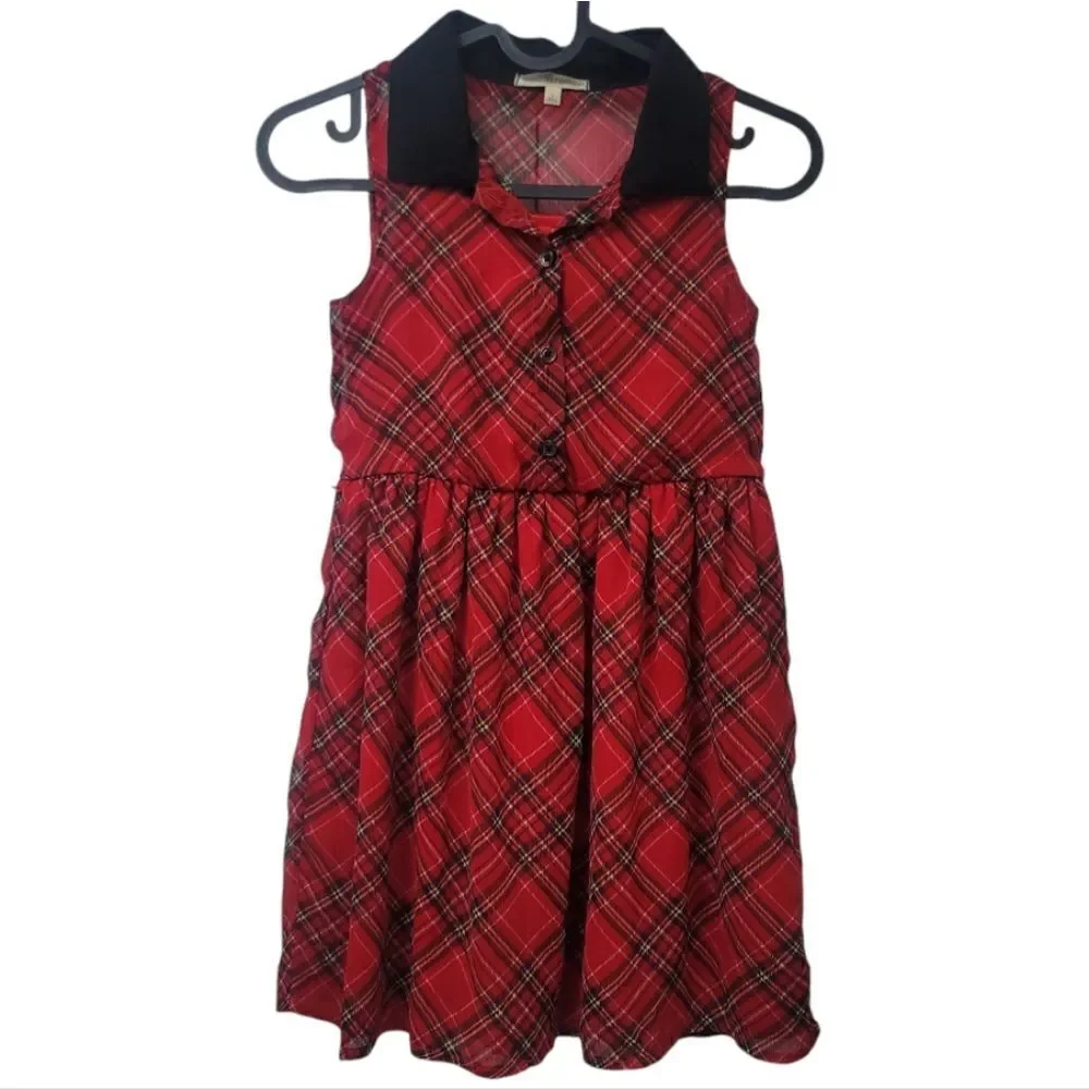 Self esteem plaid sleeveless dress, size 8